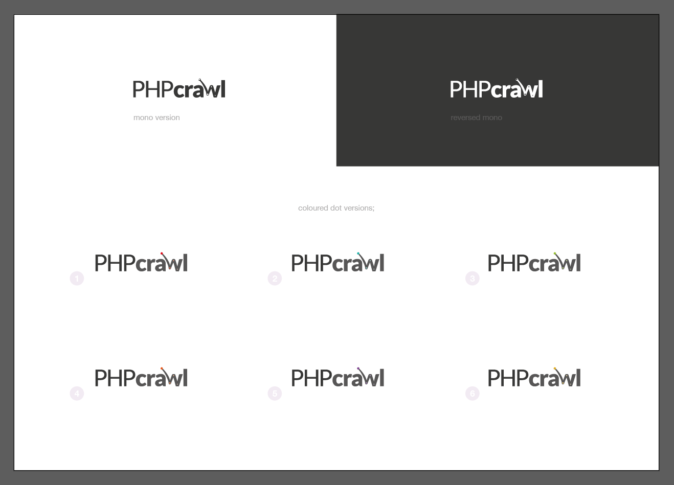 PHPcrawl logo proposal variations page 02